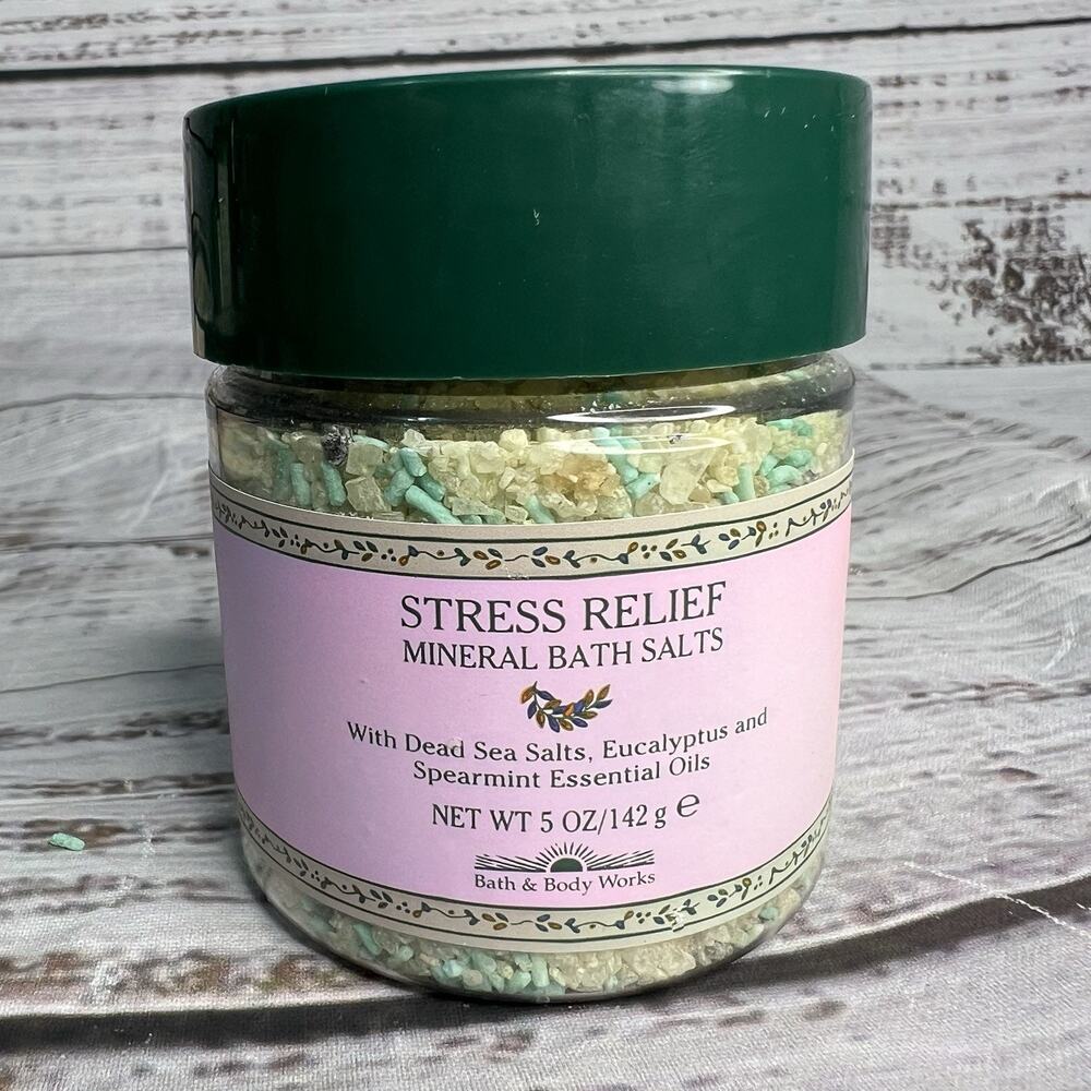 Bath and Body Works STRESS RELIEF MINERAL BATH SALTS‎ Vintage Rare HTF